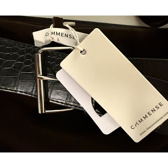 Commense Women's M/L 2 pc Velvet Blazer & Mini Skirt Set Brown Croc Belted - Picture 6 of 7